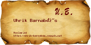 Uhrik Barnabás névjegykártya